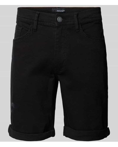 Blend Slim Fit Jeansshorts im 5-Pocket-Design - Schwarz