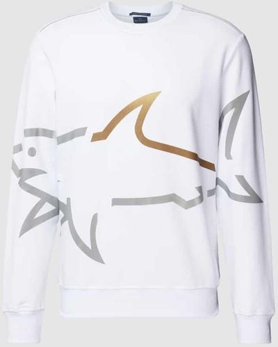 Paul & Shark Sweatshirt mit Logo-Print - Grau