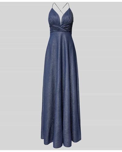 Luxuar Abendkleid mit Herz-Ausschnitt - Blau