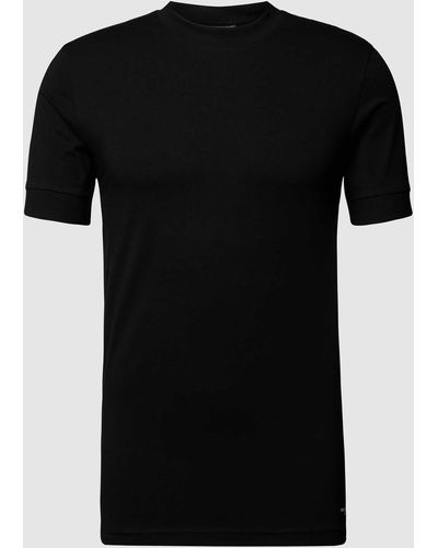 DRYKORN T-shirt Met Geribde Ronde Hals - Zwart