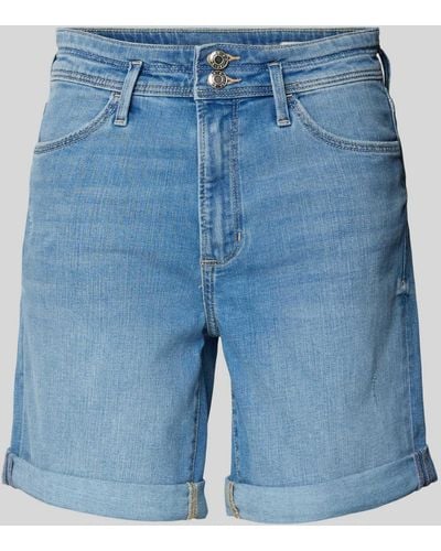 S.oliver Korte Regular Fit Jeans Met Riemlussen - Blauw