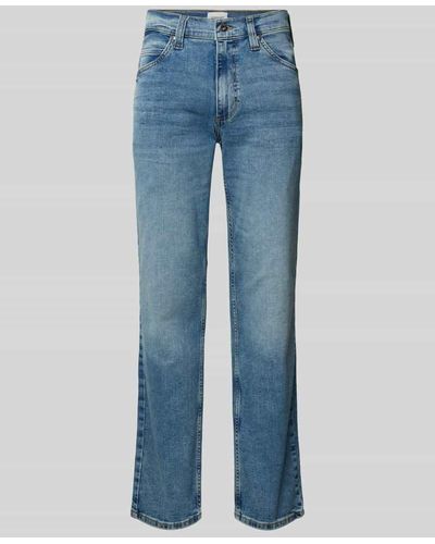 Mustang Straight Fit Jeans mit Label-Patch Modell 'TRAMPER' - Blau