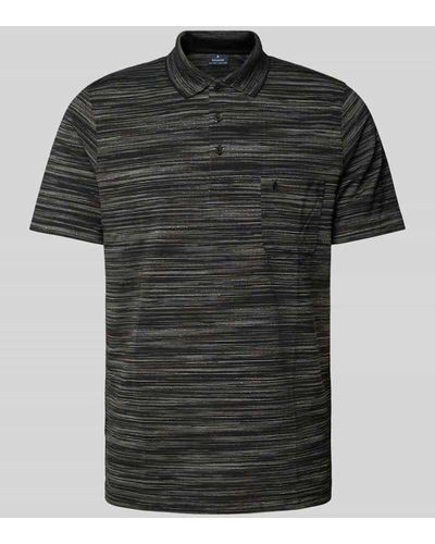 RAGMAN Regular Fit Poloshirt mit Brusttasche und Stitching - Schwarz