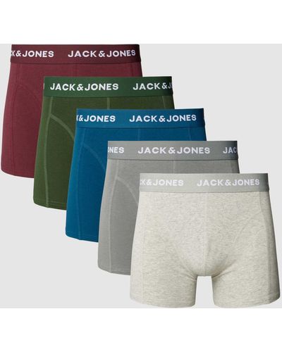 Jack & Jones Trunks mit elastischem Logo-Bund im 5er-Pack - Blau