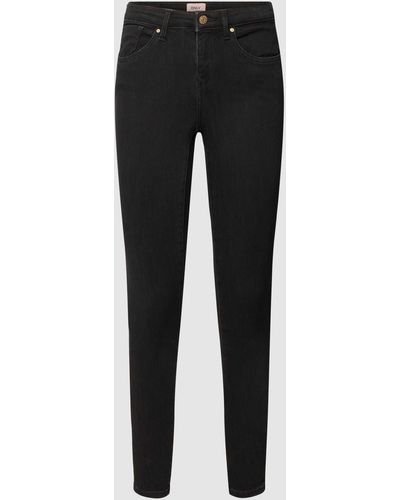 ONLY Skinny Fit Jeans mit Label-Patch Modell 'POWER' - Schwarz