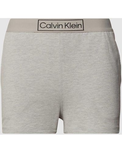 Calvin Klein Sweatshorts Met Labelopschrift - Grijs