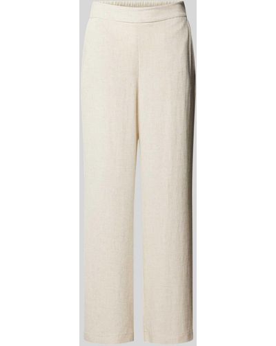 Pieces Stoffen Broek Met Elastische Band - Naturel