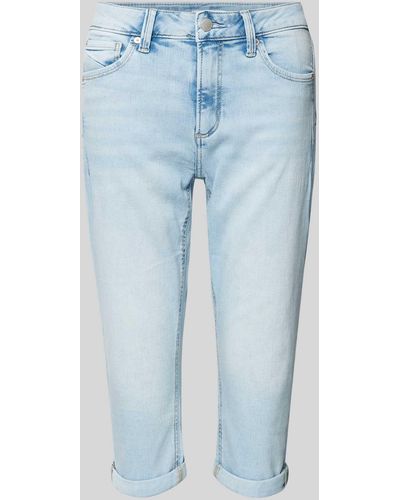 QS Slim Fit Capri-jeans - Blauw