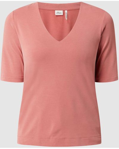 S.oliver T-Shirt aus Modalmischung - Pink
