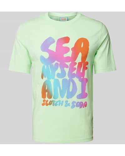 Scotch & Soda T-Shirt mit Label-Print - Grün