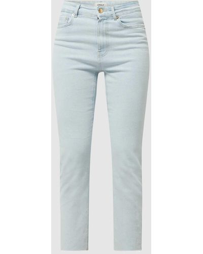 ONLY Skinny Fit Cropped Jeans mit Stretch-Anteil Modell 'Emily' - Blau