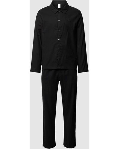 Calvin Klein Pyjama Met Labelstitching - Zwart