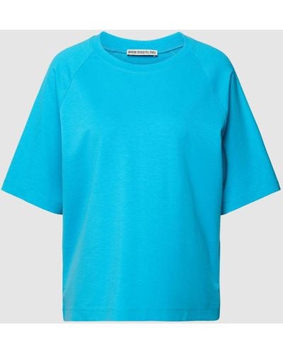 DRYKORN T-shirt Met Geribde Ronde Hals - Blauw