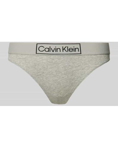 Calvin Klein String mit elastischem Logo-Bund - Grau