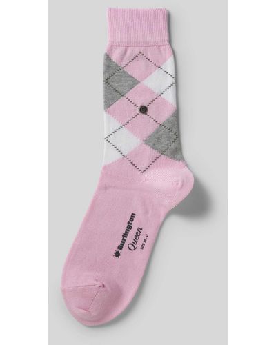Burlington Socken mit Zickzack-Muster Modell 'Queen' - Pink