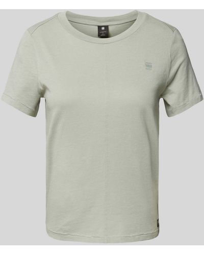 G-Star RAW T-Shirt mit Label-Details Modell 'Front seam' - Grau