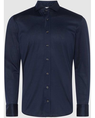 Baldessarini Regular Fit Zakelijk Overhemd Van Jersey - Blauw