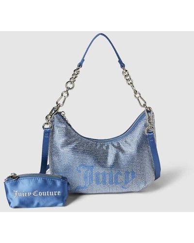 Juicy Couture Hobo Bag mit Allover-Ziersteinbesatz Modell 'HAZEL' - Blau