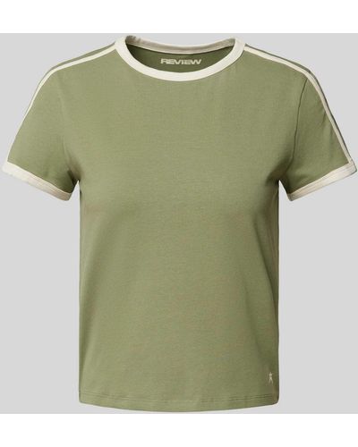 Review T-Shirt mit Kontraststreifen - Grün