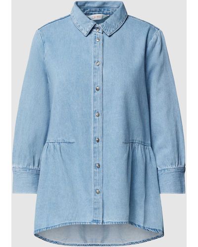 ONLY Jeansblouse Met 3/4-mouwen - Blauw