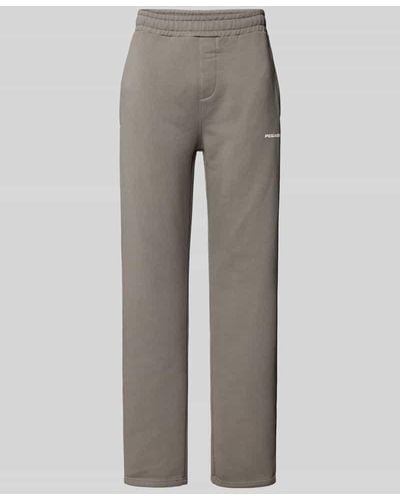 PEGADOR Sweatpants mit Logo und elastischem Bund - Grau