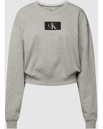 Calvin Klein Sweatshirt Met Labelprint - Grijs