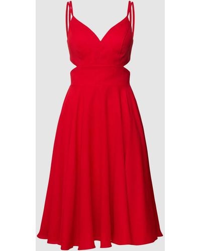 Luxuar Cocktailkleid mit Cut Out - Rot