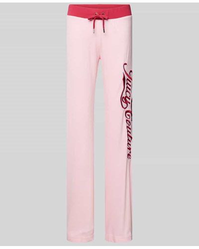 Juicy Couture Flared Cut Sweatpants mit Label-Stitching Modell 'LISA' - Pink