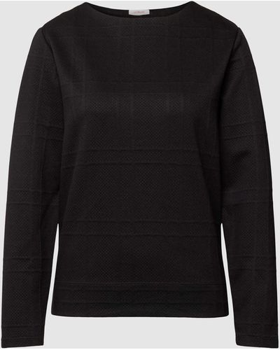 S.oliver Sweatshirt Met Structuurmotief - Zwart
