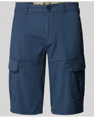 Blend Regular Fit Cargoshorts mit Teilungsnähten - Blau