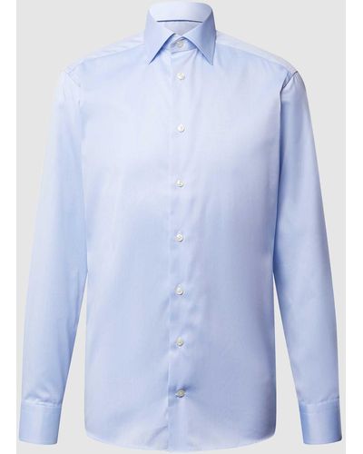 Eton Slim Fit Zakelijk Overhemd Van Twill - Blauw