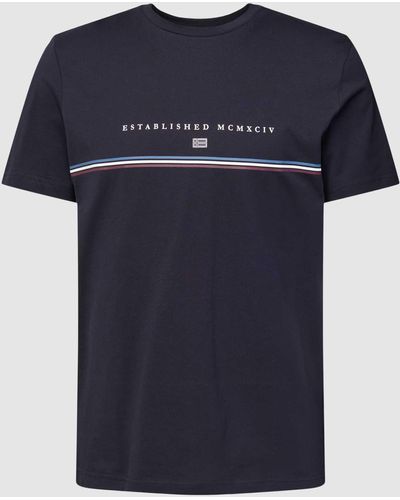 Christian Berg Men T-shirt Met Merkdetail - Blauw
