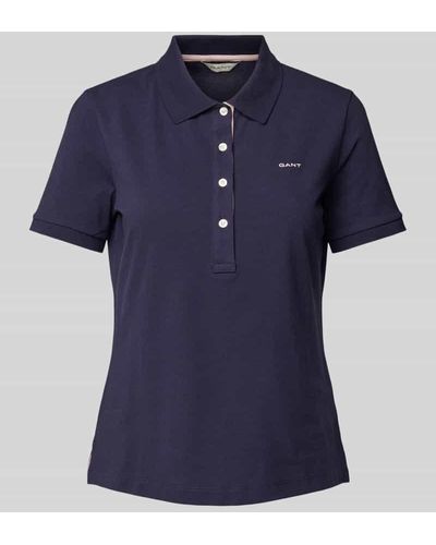 GANT Regular Fit Poloshirt im unifarbenen Design - Blau
