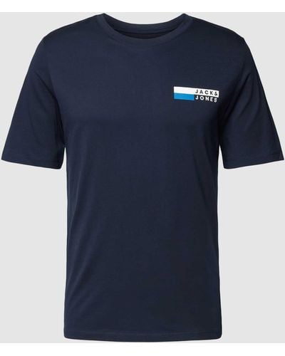 Jack & Jones T-Shirt mit Label-Print Modell 'CORP' - Blau