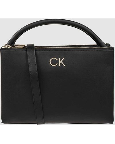 Calvin Klein Handtas In Leerlook - Zwart