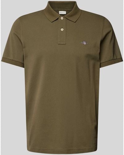 GANT Regular Fit Poloshirt Met Labelstitching - Groen