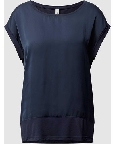 Soya Concept Shirt Met Contrasterende Voorkant - Blauw