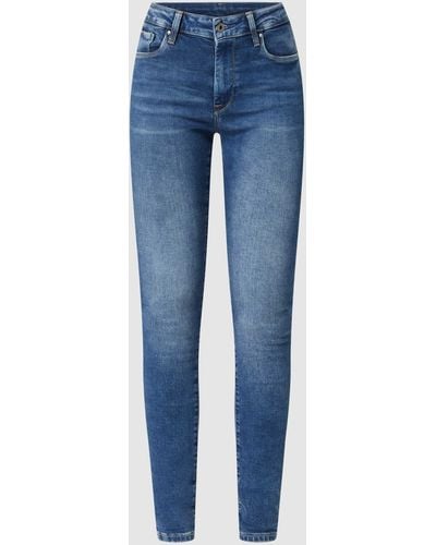 Pepe Jeans Skinny Fit High Waist Jeans mit Stretch-Anteil Modell 'Regent' - Blau
