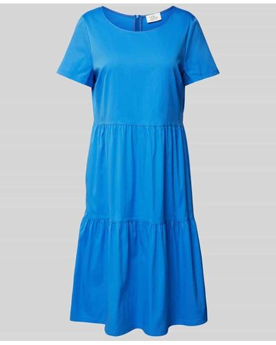 ROBE LÉGÈRE Knielanges Kleid mit Rundhalsausschnitt - Blau