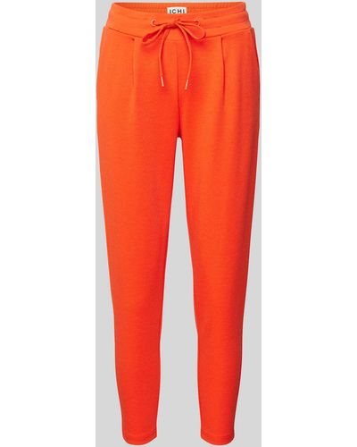 Ichi Slim Fit Sweatpants Met Tunnelkoord - Rood