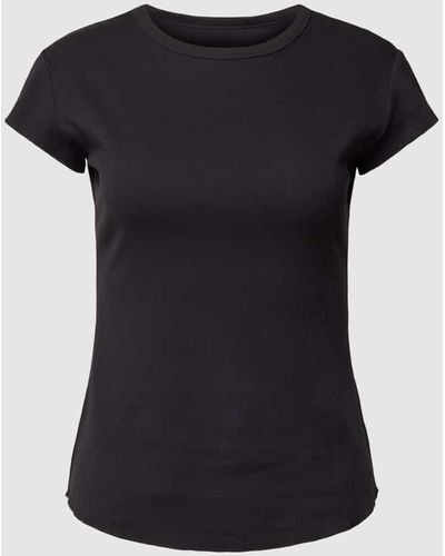 Sloggi T-Shirt in Ripp-Optik Modell 'Go Ribbed' - Schwarz