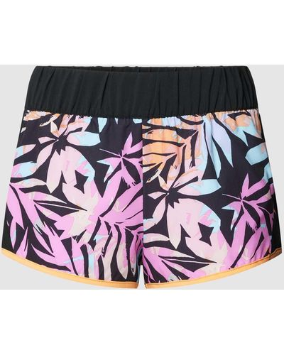 Roxy Shorts mit floralem Allover-Muster - Schwarz