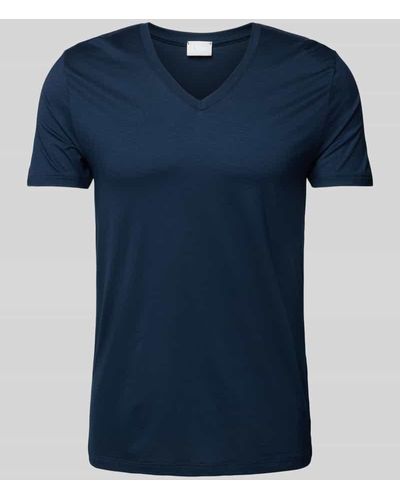 Mey T-Shirt mit V-Ausschnitt - Blau