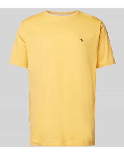 Fynch-Hatton T-Shirt mit Logo-Stitching - Gelb