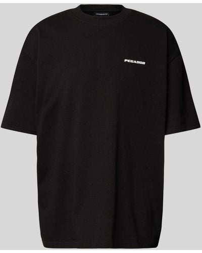 PEGADOR Oversized T-shirt Met Labelprint - Zwart