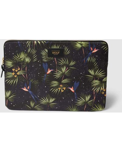 Wouf Laptoptasche mit Allover-Muster Modell 'Paradise' - Grau