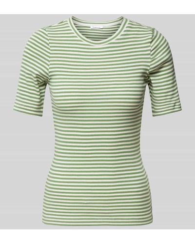 Knowledge Cotton T-Shirt mit Label-Detail - Grün