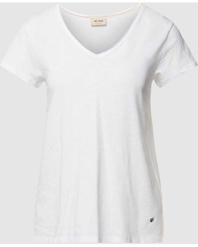 Mos Mosh T-Shirt mit Rollsaum Modell 'TULLI' - Weiß