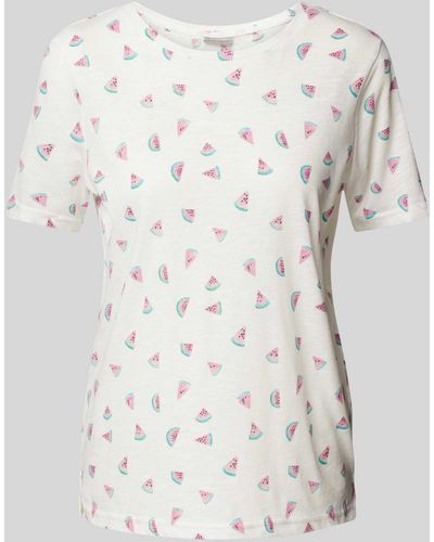 Fransa T-shirt Met All-over Motiefprint - Roze