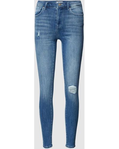 ONLY Skinny Fit Jeans im Destroyed-Look Modell 'POWER' - Blau